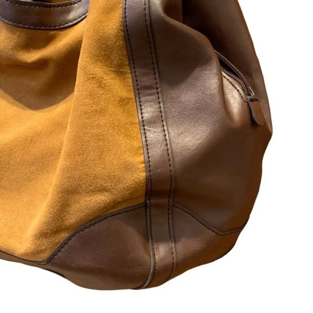 London Fog‎ Suede & Leather Hobo Shoulder Bag